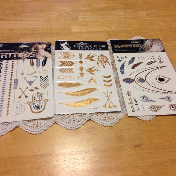Temporary Tattoo bundle, gold and silver - Picture 4 of 7